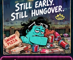 Chadpole after the party: Still early. Still hungover.