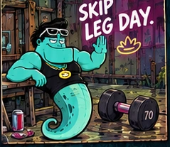 Chadpole at the gym: Skip leg day.